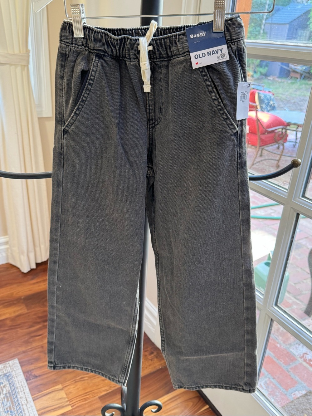 Old Navy Boys Jeans Gray String Baggy Size Medium 8 New